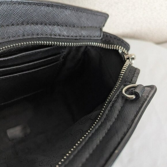 Michael Kors Small Saffiano Leather Studded Bag Black Silver NO CROSSBODY STRAP - Picture 7 of 12